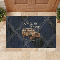 New Zealand She’ll Be Right Rubber Doormat NZ Slang No. 8 Wire Map Pattern