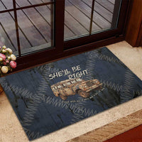 New Zealand She’ll Be Right Rubber Doormat NZ Slang No. 8 Wire Map Pattern