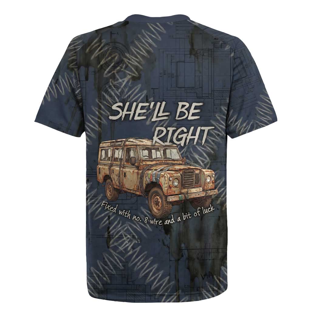 New Zealand She’ll Be Right Rugby Jersey NZ Slang No. 8 Wire Map Pattern TS04 - Polynesian Pride