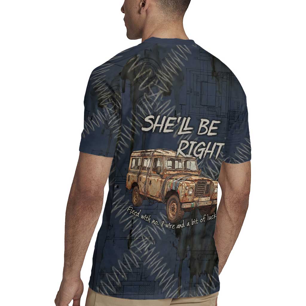 New Zealand She’ll Be Right Rugby Jersey NZ Slang No. 8 Wire Map Pattern TS04 - Polynesian Pride