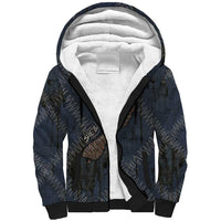 New Zealand She’ll Be Right Sherpa Hoodie NZ Slang No. 8 Wire Map Pattern TS04 Unisex Navy Slate - Polynesian Pride