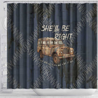 New Zealand She’ll Be Right Shower Curtain NZ Slang No. 8 Wire Map Pattern TS04 - Polynesian Pride