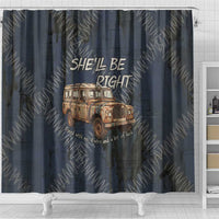 New Zealand She’ll Be Right Shower Curtain NZ Slang No. 8 Wire Map Pattern TS04 - Polynesian Pride