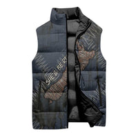 New Zealand She’ll Be Right Sleeveless Puffer Jacket NZ Slang No. 8 Wire Map Pattern TS04 - Polynesian Pride
