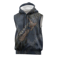 New Zealand She’ll Be Right Sleeveless Zip Hoodie NZ Slang No. 8 Wire Map Pattern