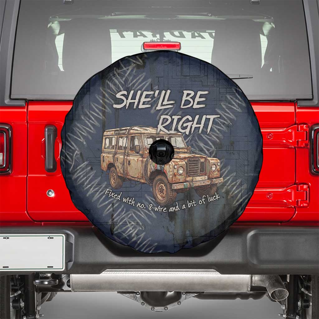 New Zealand She’ll Be Right Spare Tire Cover NZ Slang No. 8 Wire Map Pattern TS04 - Polynesian Pride