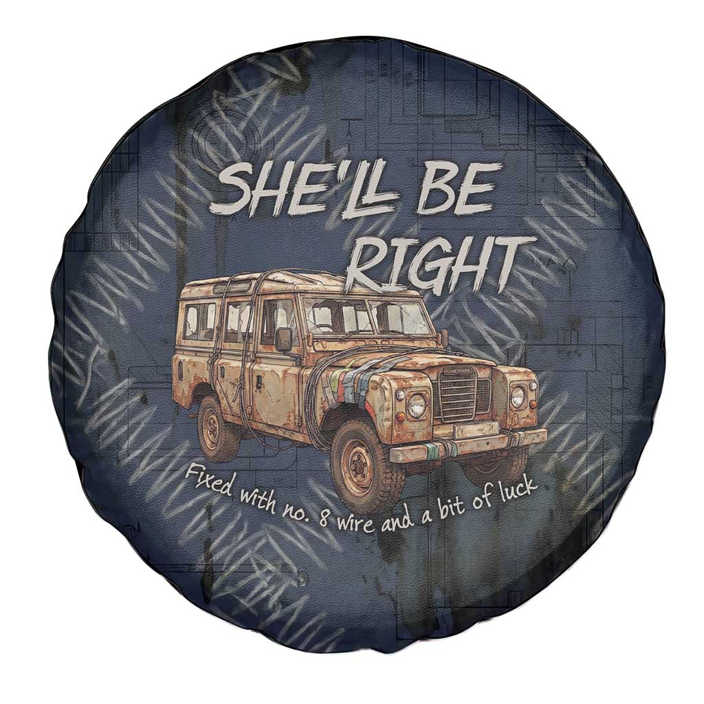 New Zealand She’ll Be Right Spare Tire Cover NZ Slang No. 8 Wire Map Pattern TS04 - Polynesian Pride