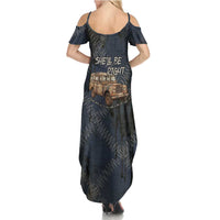 New Zealand She’ll Be Right Summer Maxi Dress NZ Slang No. 8 Wire Map Pattern TS04 - Polynesian Pride