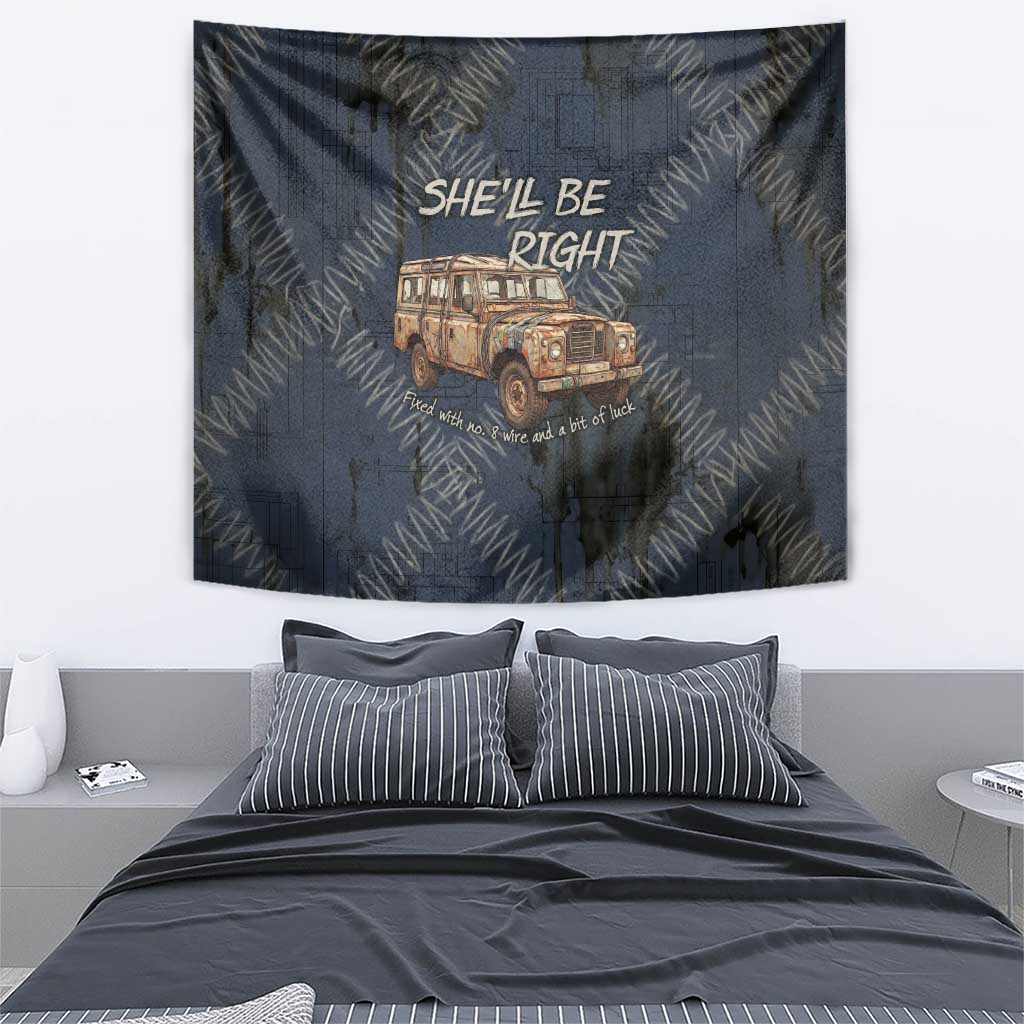 New Zealand She’ll Be Right Tapestry NZ Slang No. 8 Wire Map Pattern TS04 - Polynesian Pride