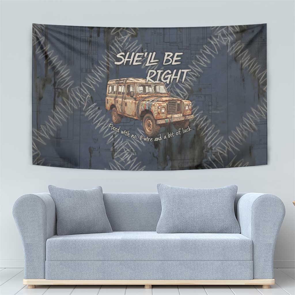 New Zealand She’ll Be Right Tapestry NZ Slang No. 8 Wire Map Pattern TS04 - Polynesian Pride