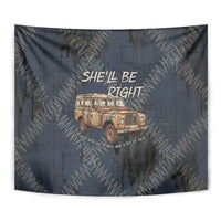 New Zealand She’ll Be Right Tapestry NZ Slang No. 8 Wire Map Pattern TS04 - Polynesian Pride
