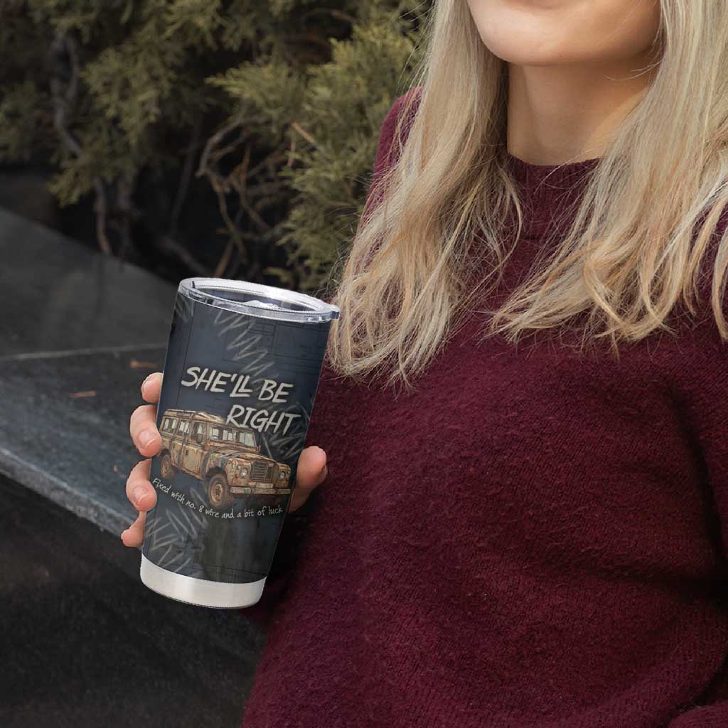 New Zealand She’ll Be Right Tumbler Cup NZ Slang No. 8 Wire Map Pattern TS04 - Polynesian Pride