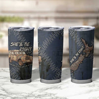New Zealand She’ll Be Right Tumbler Cup NZ Slang No. 8 Wire Map Pattern TS04 - Polynesian Pride