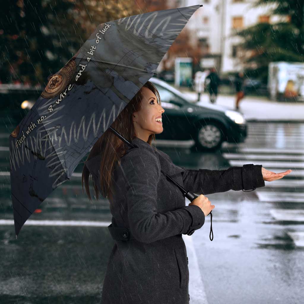 New Zealand She’ll Be Right Umbrella NZ Slang No. 8 Wire Map Pattern TS04 - Polynesian Pride