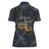 New Zealand She’ll Be Right Women Polo Shirt NZ Slang No. 8 Wire Map Pattern TS04 - Polynesian Pride