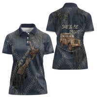 New Zealand She’ll Be Right Women Polo Shirt NZ Slang No. 8 Wire Map Pattern TS04 - Polynesian Pride