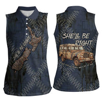 New Zealand She’ll Be Right Women Sleeveless Polo Shirt NZ Slang No. 8 Wire Map Pattern TS04 - Polynesian Pride