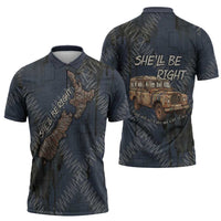 New Zealand She’ll Be Right Zipper Polo Shirt NZ Slang No. 8 Wire Map Pattern TS04 - Polynesian Pride