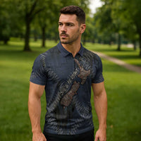 New Zealand She’ll Be Right Zipper Polo Shirt NZ Slang No. 8 Wire Map Pattern TS04 - Polynesian Pride