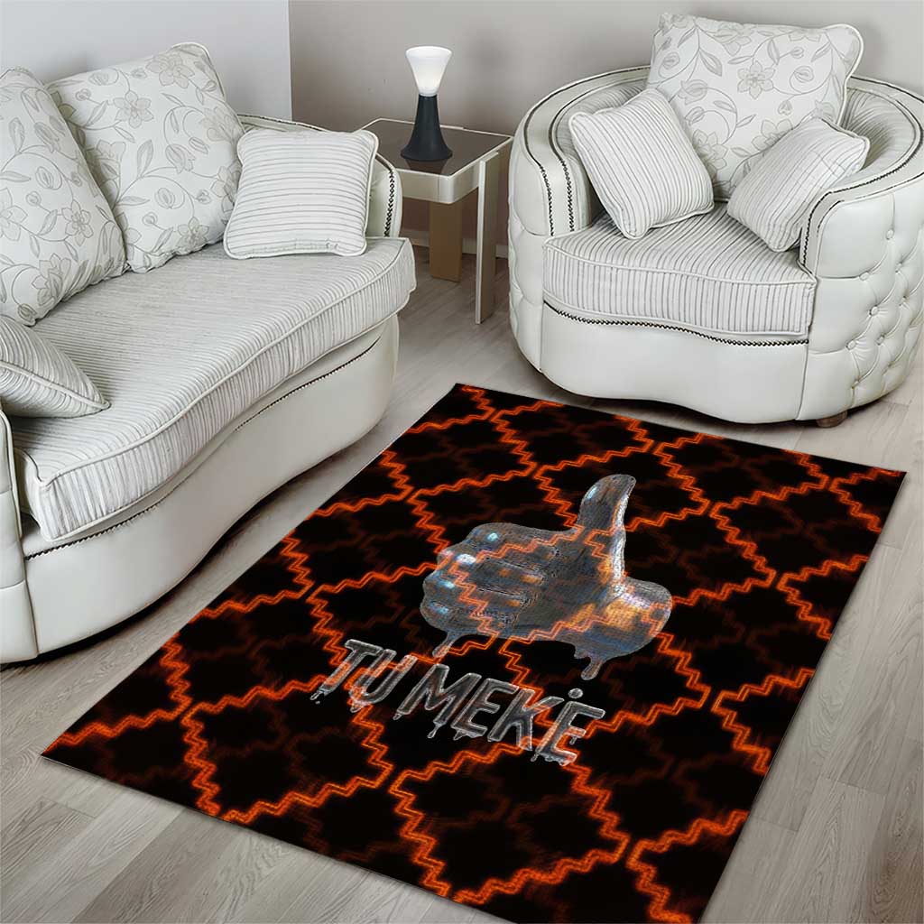 Tu Meke Maori New Zealand Slang Area Rug with Glow Neon Step Style TS04 - Polynesian Pride