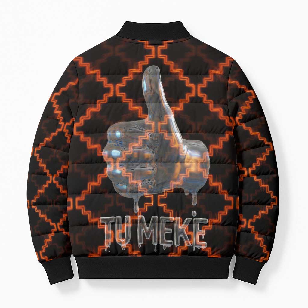 Tu Meke Maori New Zealand Slang Bomber Puffer Jacket with Glow Neon Step Style TS04 - Polynesian Pride