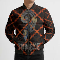 Tu Meke Maori New Zealand Slang Bomber Puffer Jacket with Glow Neon Step Style TS04 - Polynesian Pride