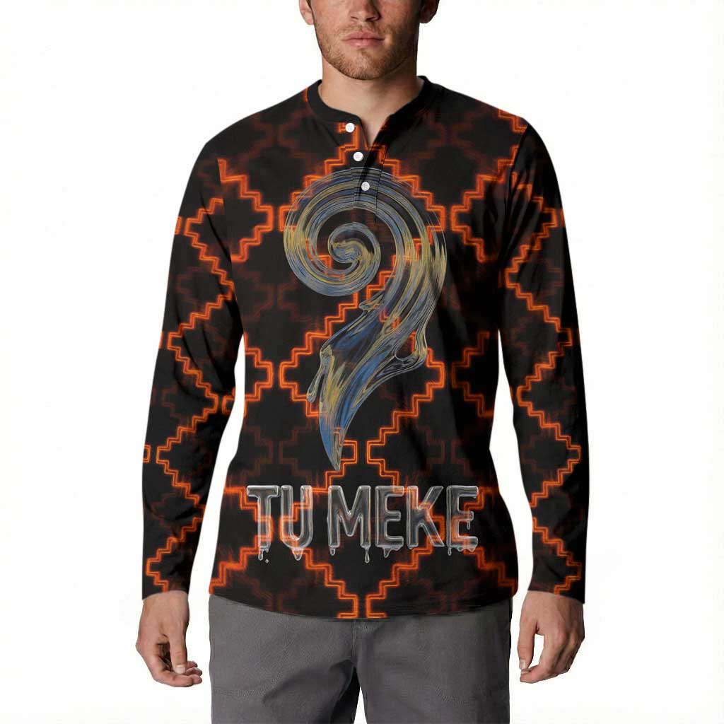 Tu Meke Maori New Zealand Slang Button Sweatshirt with Glow Neon Step Style TS04 - Polynesian Pride