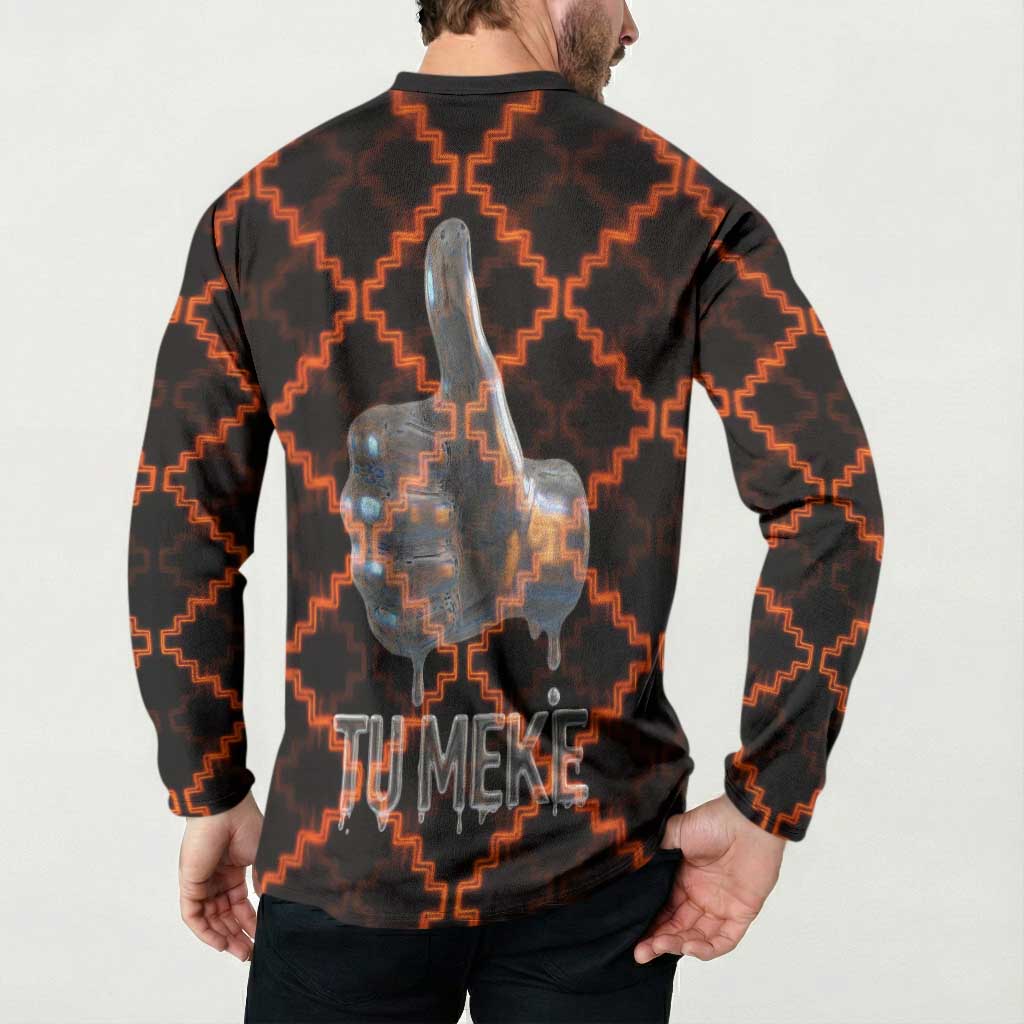 Tu Meke Maori New Zealand Slang Button Sweatshirt with Glow Neon Step Style TS04 - Polynesian Pride