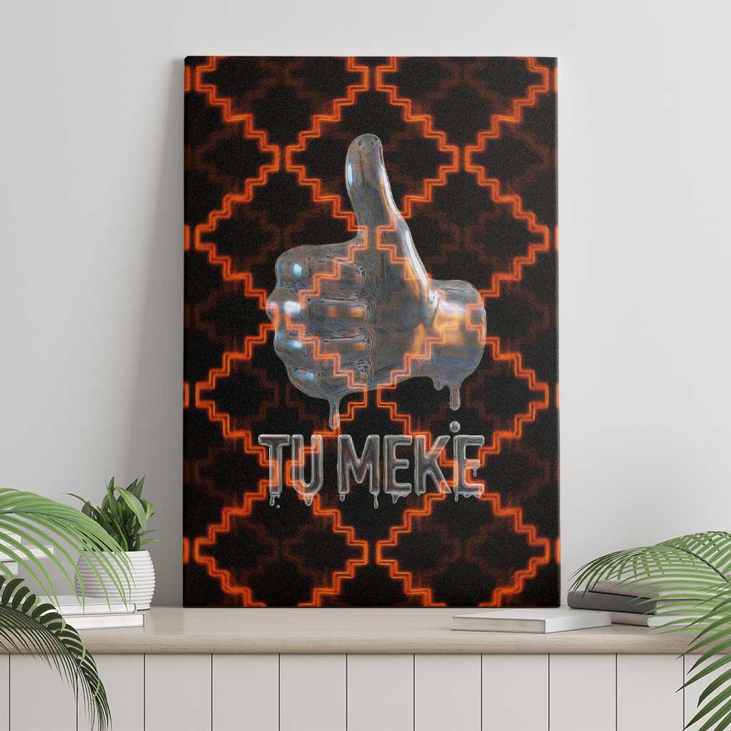 Tu Meke Maori New Zealand Slang Canvas Wall Art with Glow Neon Step Style TS04 - Polynesian Pride
