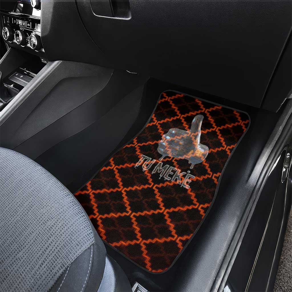 Tu Meke Maori New Zealand Slang Car Mats with Glow Neon Step Style TS04 - Polynesian Pride