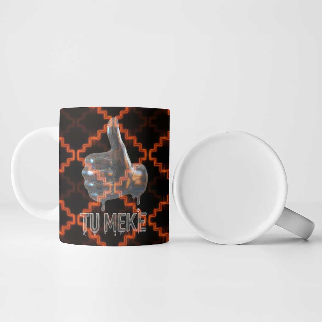 Tu Meke Maori New Zealand Slang Ceramic Mug with Glow Neon Step Style TS04 - Polynesian Pride
