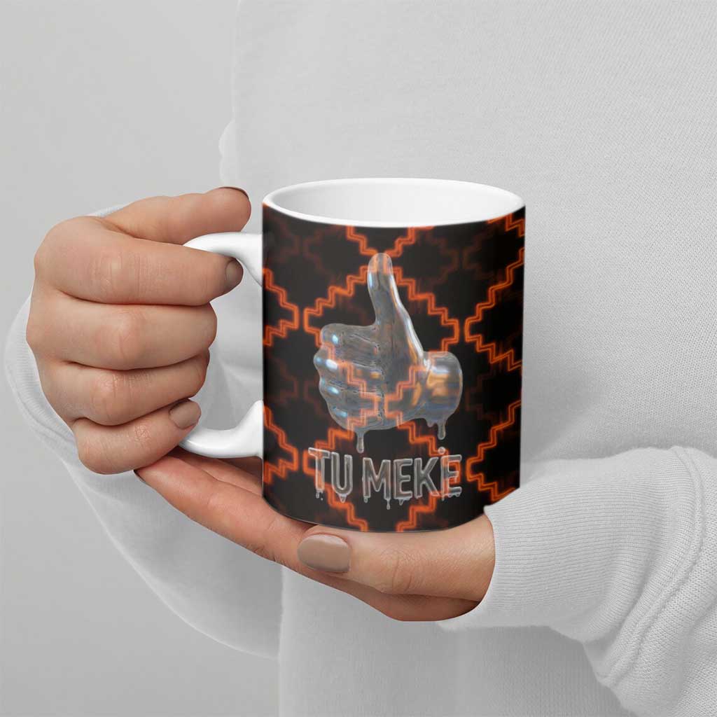 Tu Meke Maori New Zealand Slang Ceramic Mug with Glow Neon Step Style TS04 - Polynesian Pride