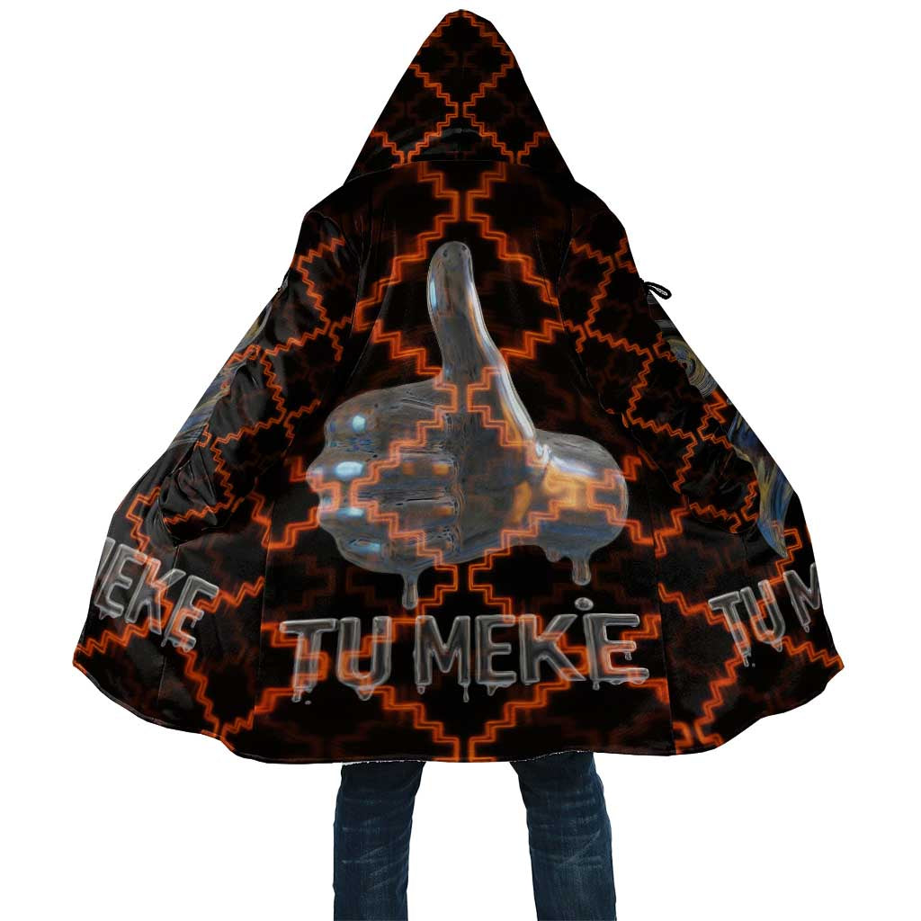 Tu Meke Maori New Zealand Slang Cloak with Glow Neon Step Style TS04 Unisex Black Orange - Polynesian Pride