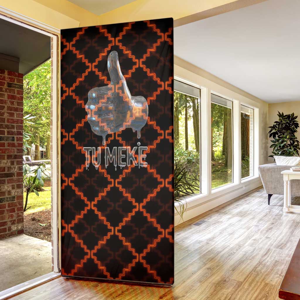 Tu Meke Maori New Zealand Slang Door Cover with Glow Neon Step Style TS04 - Polynesian Pride