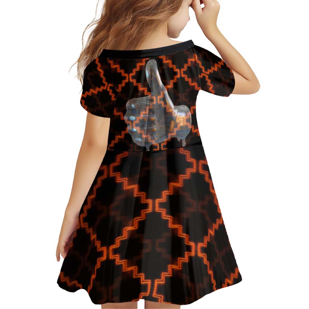 Tu Meke Maori New Zealand Slang Family Matching Off Shoulder Short Dress and Hawaiian Shirt with Glow Neon Step Style
