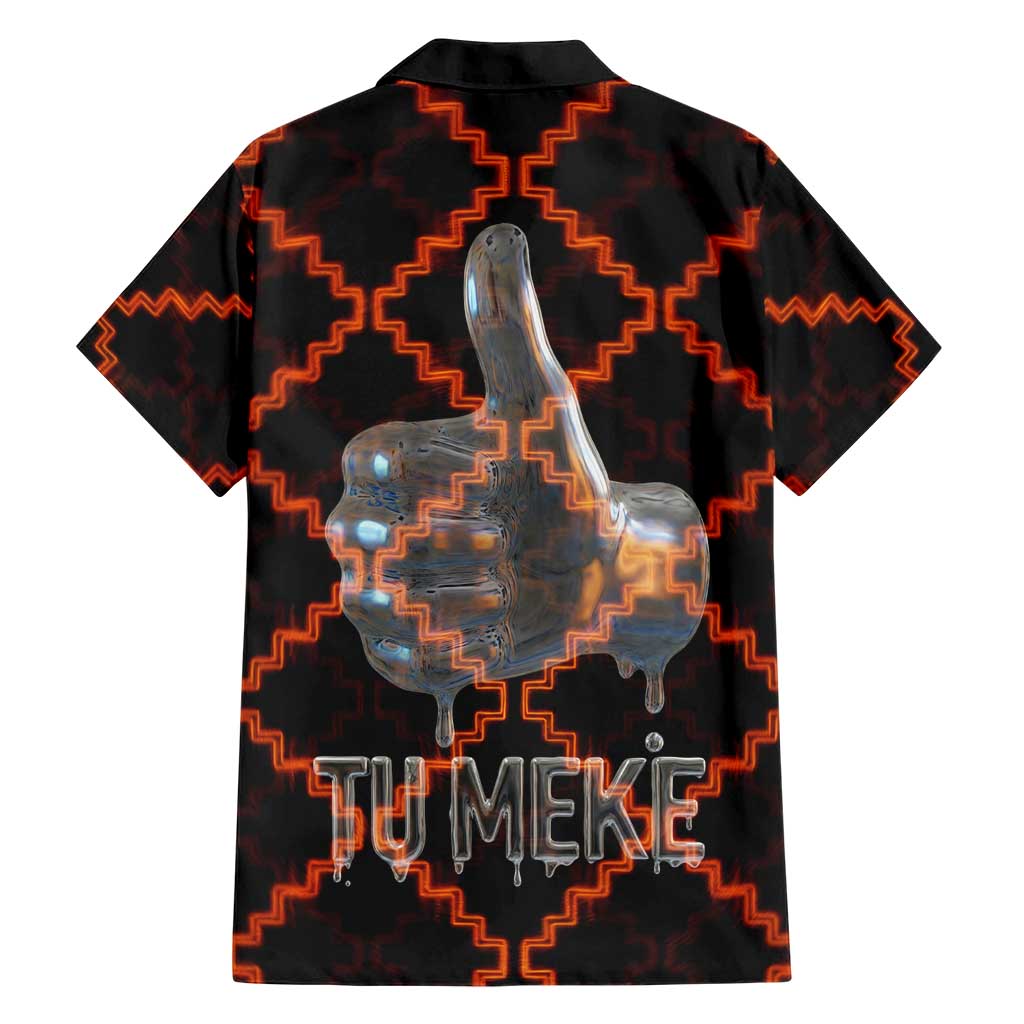 Tu Meke Maori New Zealand Slang Family Matching Off Shoulder Short Dress and Hawaiian Shirt with Glow Neon Step Style