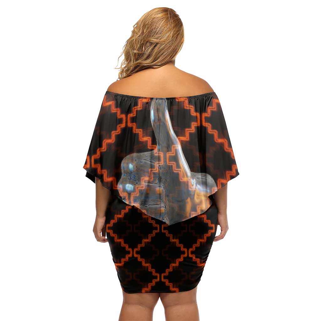 Tu Meke Maori New Zealand Slang Family Matching Off Shoulder Short Dress and Hawaiian Shirt with Glow Neon Step Style