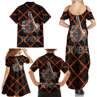 Tu Meke Maori New Zealand Slang Family Matching Summer Maxi Dress and Hawaiian Shirt with Glow Neon Step Style