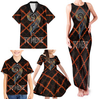 Tu Meke Maori New Zealand Slang Family Matching Tank Maxi Dress and Hawaiian Shirt with Glow Neon Step Style