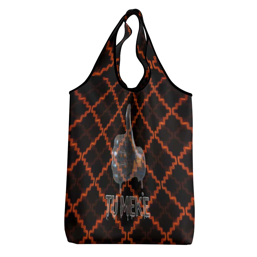Tu Meke Maori New Zealand Slang Grocery Bag with Glow Neon Step Style TS04 - Polynesian Pride