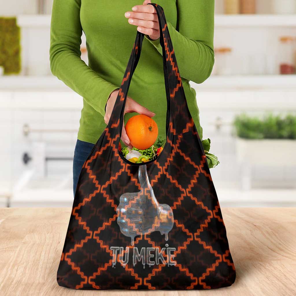 Tu Meke Maori New Zealand Slang Grocery Bag with Glow Neon Step Style TS04 - Polynesian Pride