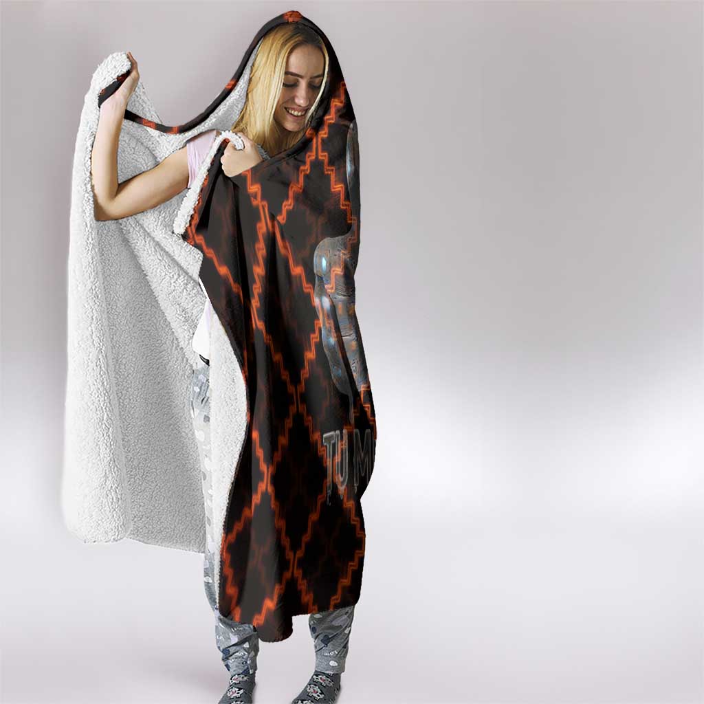 Tu Meke Maori New Zealand Slang Hooded Blanket with Glow Neon Step Style TS04 - Polynesian Pride