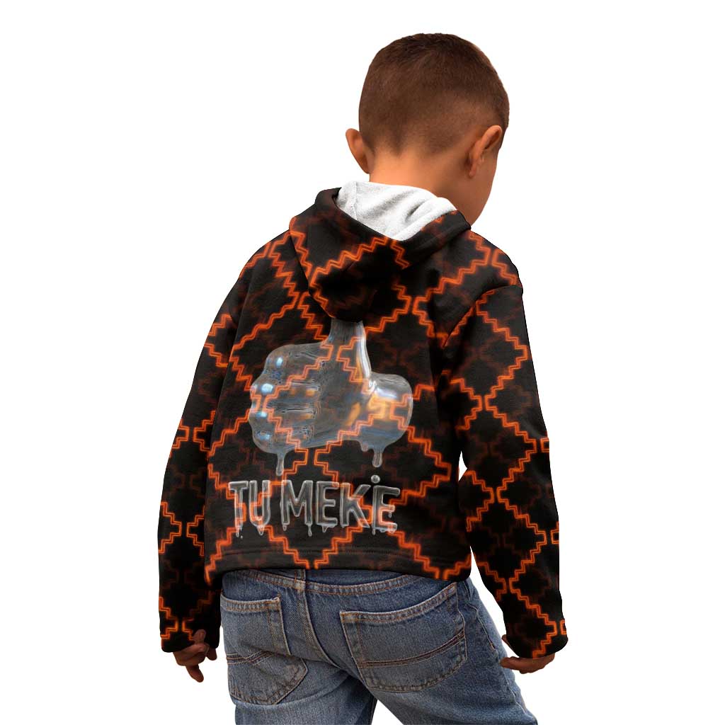 Tu Meke Maori New Zealand Slang Kid Hoodie with Glow Neon Step Style TS04 - Polynesian Pride