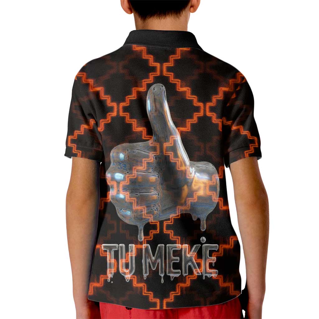 Tu Meke Maori New Zealand Slang Kid Polo Shirt with Glow Neon Step Style TS04 - Polynesian Pride