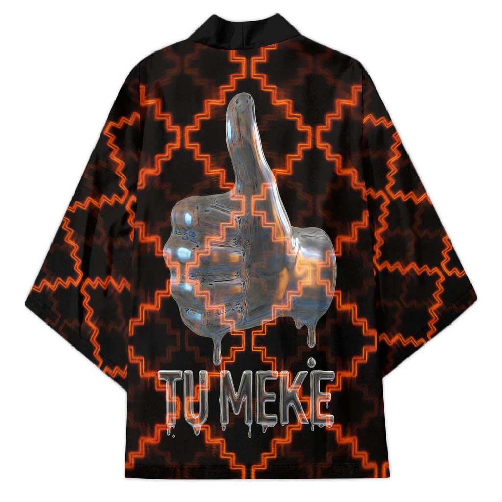 Tu Meke Maori New Zealand Slang Kimono with Glow Neon Step Style TS04 - Polynesian Pride