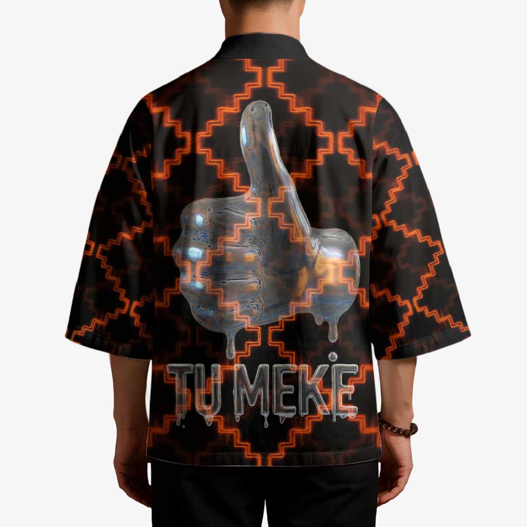Tu Meke Maori New Zealand Slang Kimono with Glow Neon Step Style TS04 - Polynesian Pride