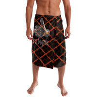 Tu Meke Maori New Zealand Slang Lavalava with Glow Neon Step Style TS04 Black Orange - Polynesian Pride