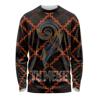 Tu Meke Maori New Zealand Slang Long Sleeve Shirt with Glow Neon Step Style