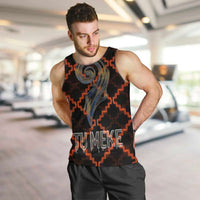 Tu Meke Maori New Zealand Slang Men Tank Top with Glow Neon Step Style TS04 Black Orange - Polynesian Pride