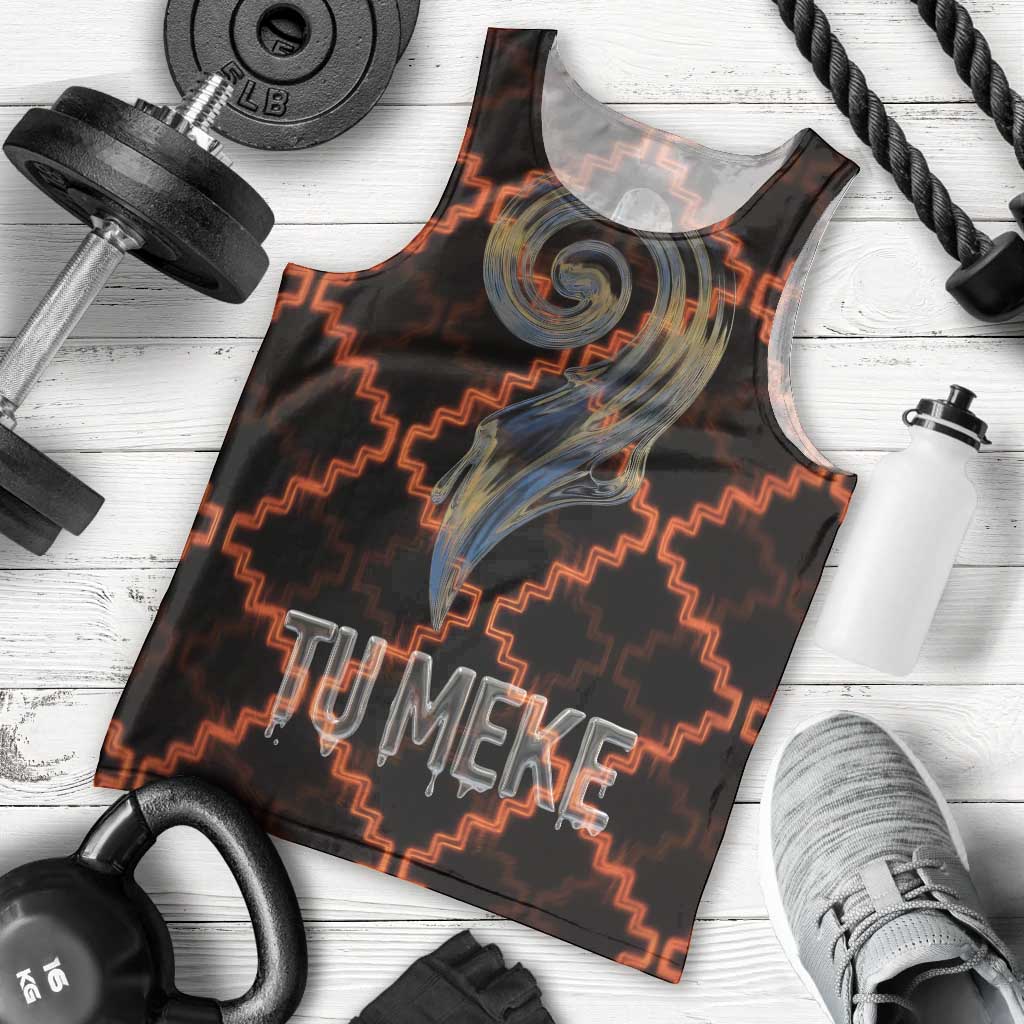 Tu Meke Maori New Zealand Slang Men Tank Top with Glow Neon Step Style TS04 - Polynesian Pride